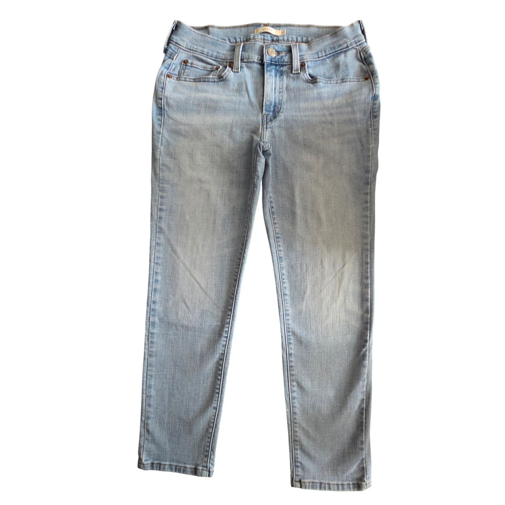 Levis Boyfriend Jeans Womens 27 Light Wash Denim Mid Rise Tapered Leg 501 Style